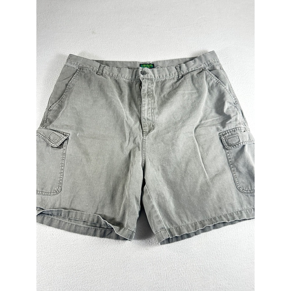 Zenith‎ Mens Cargo Shorts Gray Ramie Cotton Blend Relaxed Fit Size 40 Casual